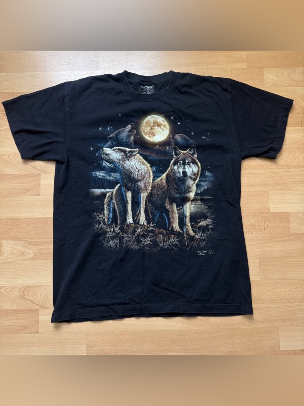 Rock Chang Wolf AOP Graphic Tee Mens Size Large